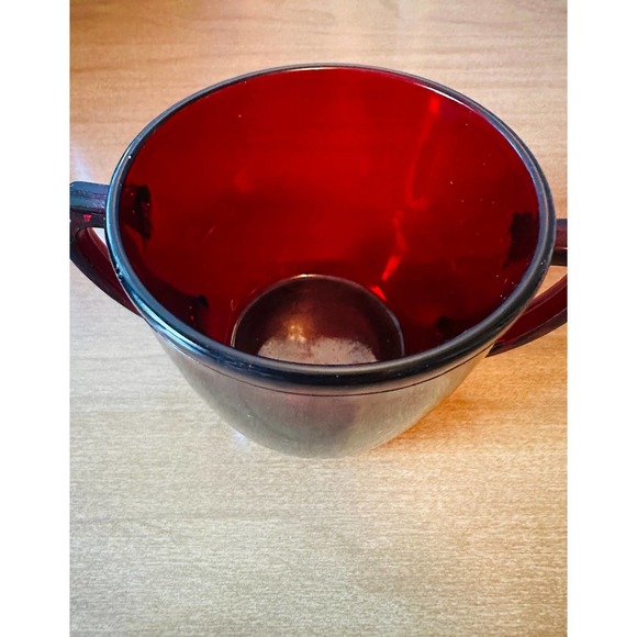 Vintage Royal Ruby glass open sugar dish by Anchor Hocking - Picture 2 of 10